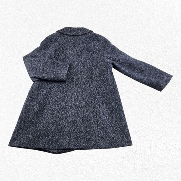 Y2K Anne Klein Charcoal Gray Wool Blend Button Front Peacoat Overcoat Size XXL - Picture 11 of 11